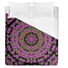 Flowers And More Floral Dancing A Power Peace Dance Duvet Cover (queen Size) by pepitasart