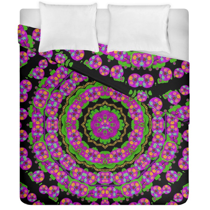 Flowers And More Floral Dancing A Power Peace Dance Duvet Cover Double Side (California King Size)