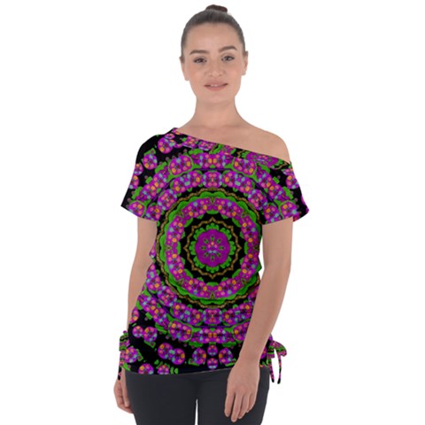 Flowers And More Floral Dancing A Power Peace Dance Tie-up Tee by pepitasart