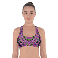 Flowers And More Floral Dancing A Power Peace Dance Cross Back Sports Bra by pepitasart