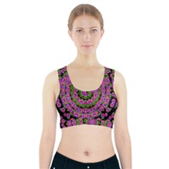 Flowers And More Floral Dancing A Power Peace Dance Sports Bra With Pocket by pepitasart