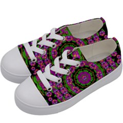 Flowers And More Floral Dancing A Power Peace Dance Kids  Low Top Canvas Sneakers by pepitasart