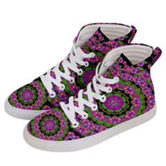 Flowers And More Floral Dancing A Power Peace Dance Women s Hi-top Skate Sneakers by pepitasart