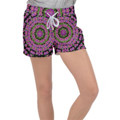 Flowers And More Floral Dancing A Power Peace Dance Women s Velour Lounge Shorts by pepitasart