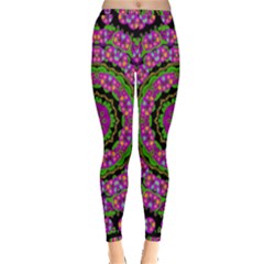 Flowers And More Floral Dancing A Power Peace Dance Inside Out Leggings by pepitasart