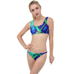 Green Blue Squares Fractal The Little Details Bikini Set