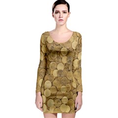 Gold Coins Long Sleeve Bodycon Dress by quinncafe82