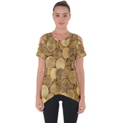 Gold Coins Cut Out Side Drop Tee by quinncafe82