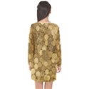 Gold Coins Long Sleeve Chiffon Shift Dress  View2