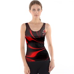 Red Black Abstract Curve Dark Flame Pattern Tank Top by Nexatart