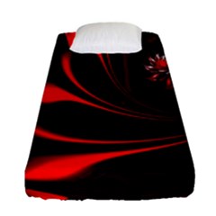 Red Black Abstract Curve Dark Flame Pattern Fitted Sheet (single Size) by Nexatart