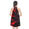 Red Black Abstract Curve Dark Flame Pattern Halter Neckline Chiffon Dress  View2