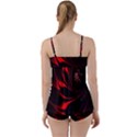 Red Black Abstract Curve Dark Flame Pattern Babydoll Tankini Set View2