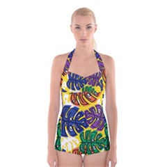 Design Decoration Decor Pattern Boyleg Halter Swimsuit  by Nexatart