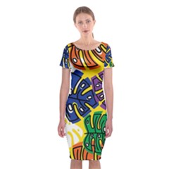 Design Decoration Decor Pattern Classic Short Sleeve Midi Dress by Nexatart