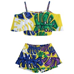 Design Decoration Decor Pattern Kids  Off Shoulder Skirt Bikini by Nexatart