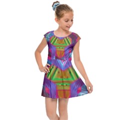 Glitch Glitch Art Grunge Distortion Kids Cap Sleeve Dress