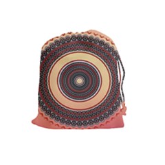 Ornamental Shape Concentric Round Drawstring Pouch (large) by Nexatart