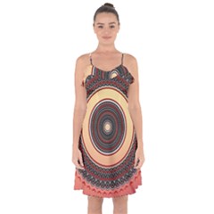 Ornamental Shape Concentric Round Ruffle Detail Chiffon Dress by Nexatart