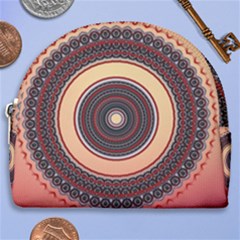 Ornamental Shape Concentric Round Horseshoe Style Canvas Pouch