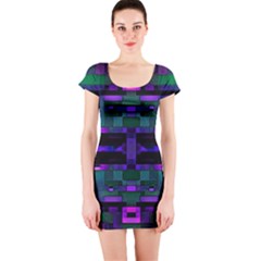 Abstract Pattern Desktop Wallpaper Short Sleeve Bodycon Dress by Nexatart