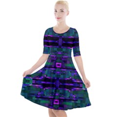 Abstract Pattern Desktop Wallpaper Quarter Sleeve A-line Dress by Nexatart