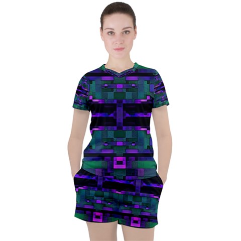 Abstract Pattern Desktop Wallpaper Women s Tee And Shorts Set by Nexatart