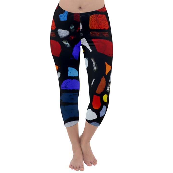 Art Bright Lead Glass Pattern Capri Winter Leggings 