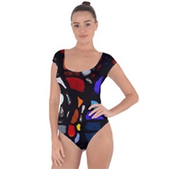 Art Bright Lead Glass Pattern Short Sleeve Leotard  by Nexatart