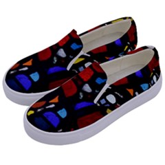 Art Bright Lead Glass Pattern Kids  Canvas Slip Ons by Nexatart