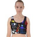 Art Bright Lead Glass Pattern Velvet Racer Back Crop Top View1