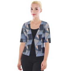 3d Pattern Texture Form Background Cropped Button Cardigan by Nexatart