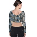 3d Pattern Texture Form Background Velvet Long Sleeve Crop Top View2