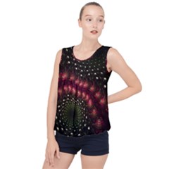 Background Texture Pattern Bubble Hem Chiffon Tank Top