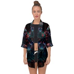 Background Texture Pattern Open Front Chiffon Kimono by Nexatart