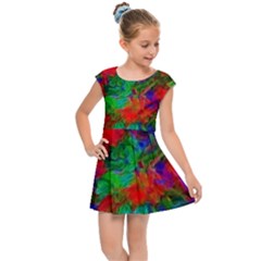 Color Art Bright Decoration Kids Cap Sleeve Dress