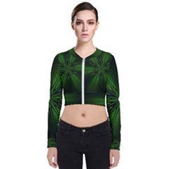 Green Fractal Art Artistic Pattern Zip Up Bomber Jacket by Nexatart