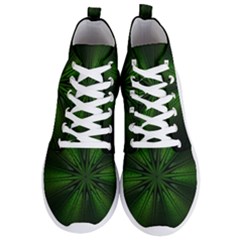 Green Fractal Art Artistic Pattern Men s Lightweight High Top Sneakers by Nexatart