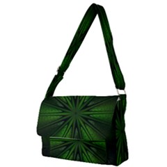 Green Fractal Art Artistic Pattern Full Print Messenger Bag by Nexatart