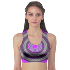 Round Pattern Ethnic Design Sports Bra by Nexatart