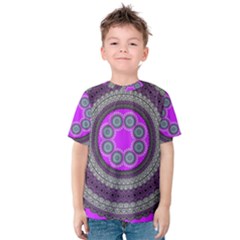 Round Pattern Ethnic Design Kids  Cotton Tee