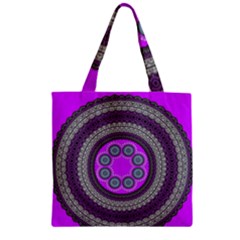 Round Pattern Ethnic Design Zipper Grocery Tote Bag by Nexatart