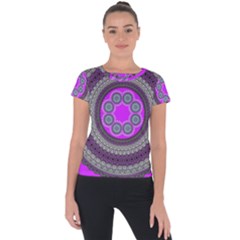 Round Pattern Ethnic Design Short Sleeve Sports Top  by Nexatart