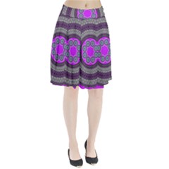 Round Pattern Ethnic Design Pleated Skirt