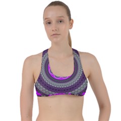 Round Pattern Ethnic Design Criss Cross Racerback Sports Bra by Nexatart