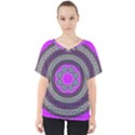 Round Pattern Ethnic Design V-Neck Dolman Drape Top View1