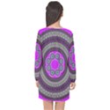 Round Pattern Ethnic Design Long Sleeve Chiffon Shift Dress  View2