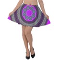 Round Pattern Ethnic Design Velvet Skater Skirt View1