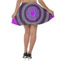 Round Pattern Ethnic Design Velvet Skater Skirt View2