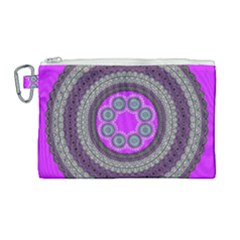 Round Pattern Ethnic Design Canvas Cosmetic Bag (large) by Nexatart